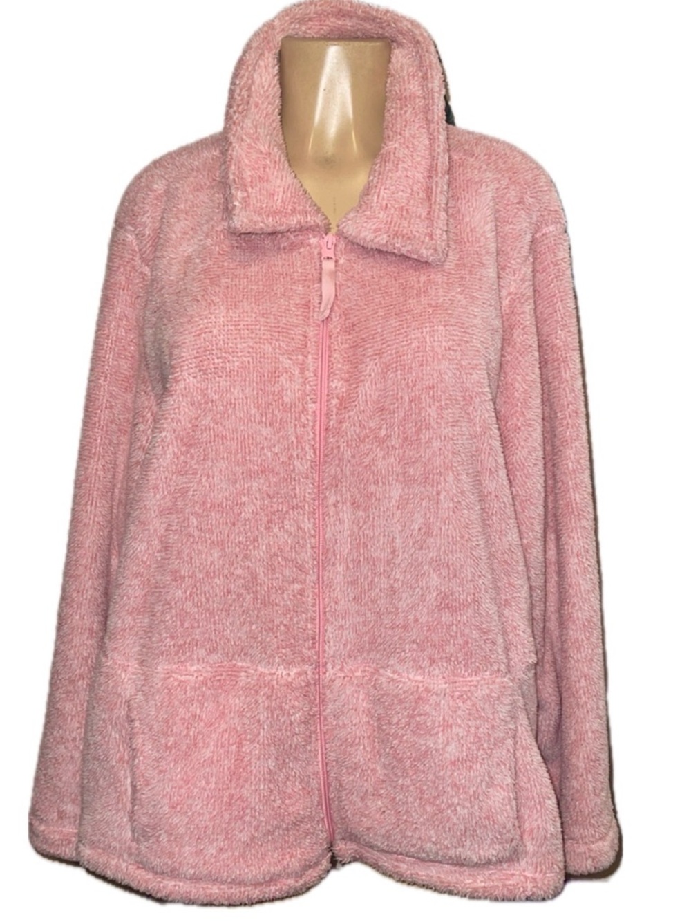 Croft & Barrow Plush Fleece Zip-Up Sweatshirt  2X Pink Cozy  Fleece Jacket